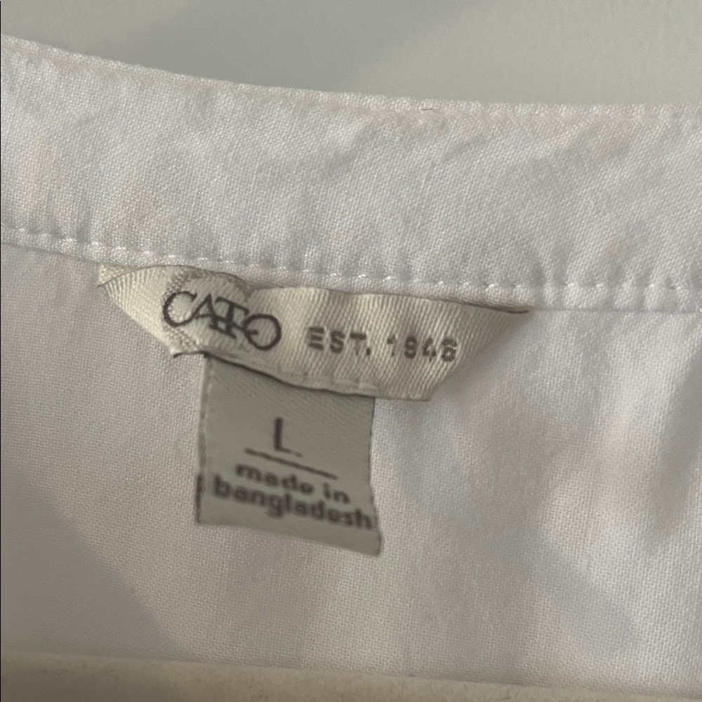 Cato White Pintuck V-Neck Blouse - Picture 2 of 2